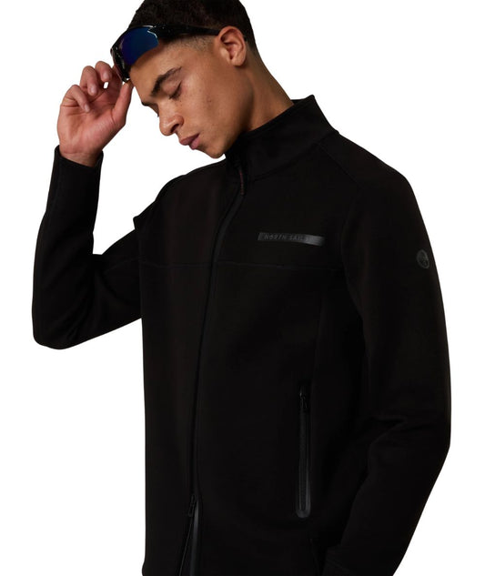 North Sails Felpa Full Zip in Misto Cotone 691335_000 Nero