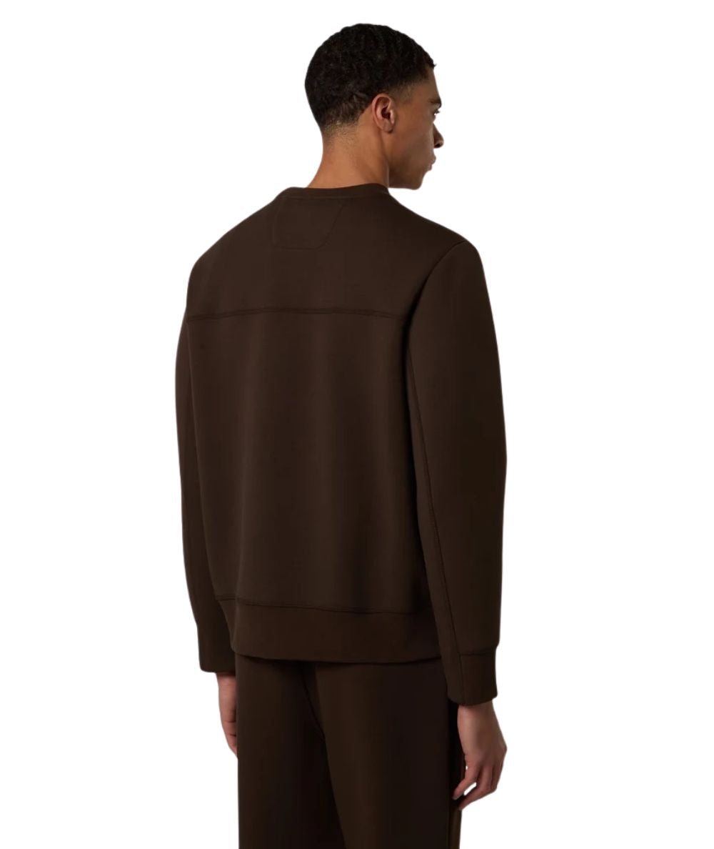 North Sails Felpa Girocollo in Misto Cotone 691336_000 Marrone