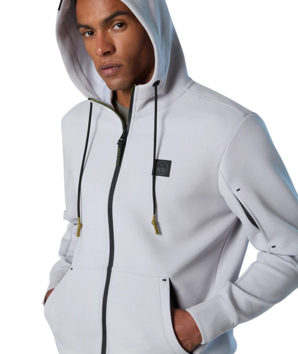 North Sails Felpa con Cappuccio e Zip 691097.000 Grigio