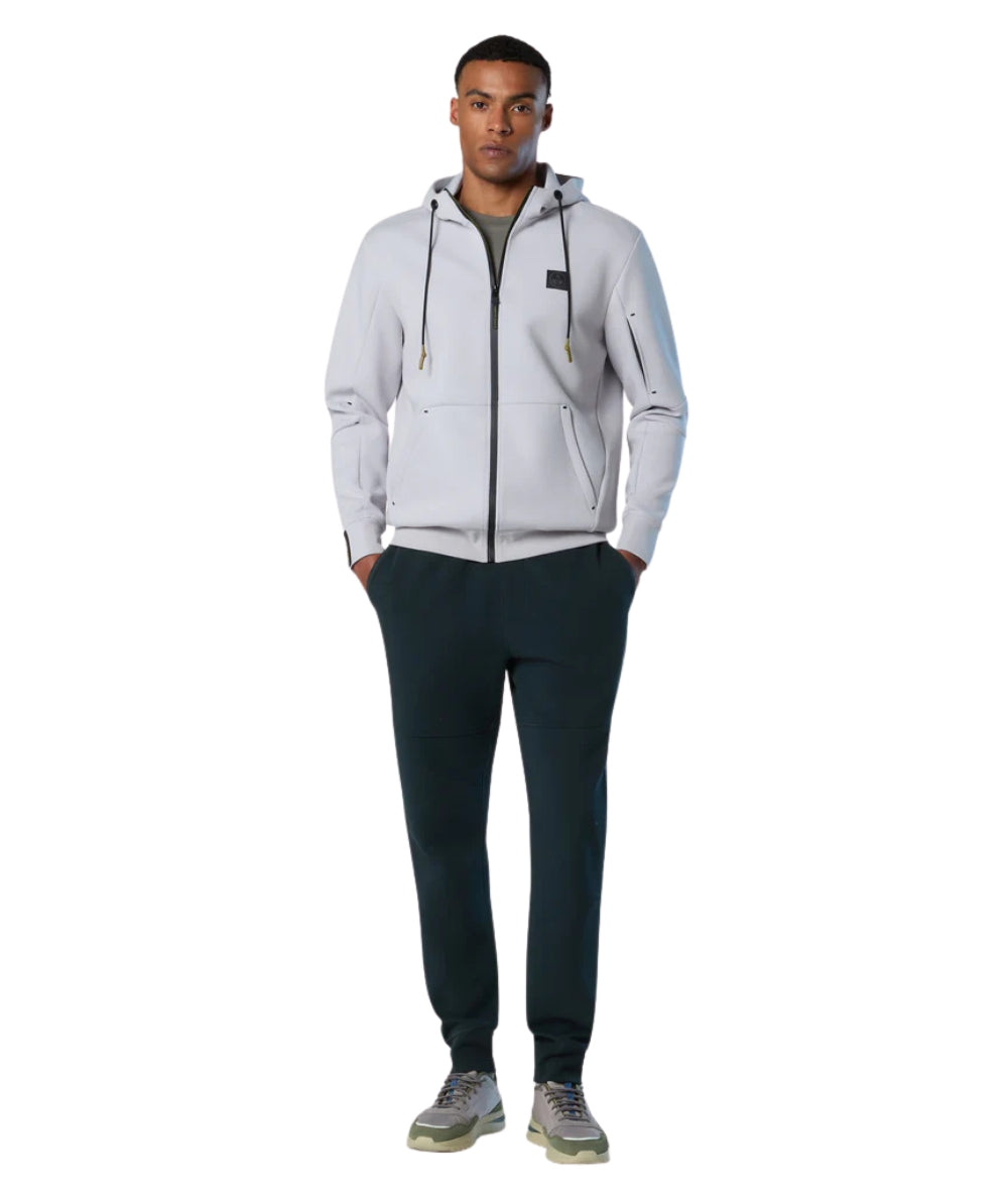 North Sails Felpa con Cappuccio e Zip 691097.000 Grigio