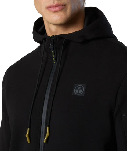 North Sails Felpa con Cappuccio e Zip 691097.000 Nero