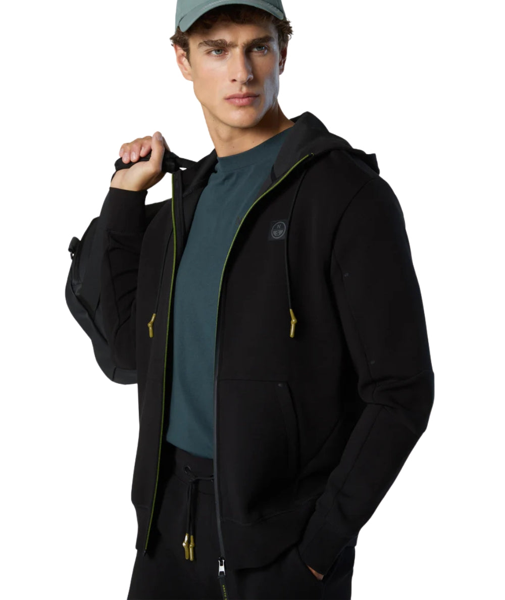 North Sails Felpa con Cappuccio e Zip 691097.000 Nero