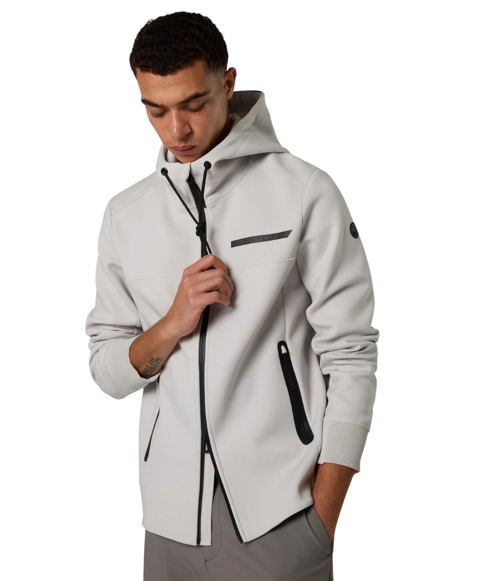 North Sails Felpa con Cappuccio in Misto Cotone 691337_000 Grigio Chiaro