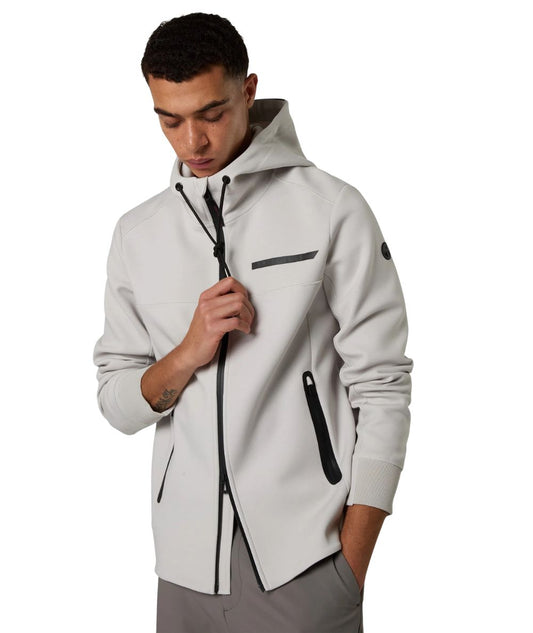 North Sails Felpa con Cappuccio in Misto Cotone 691337_000 Grigio Chiaro