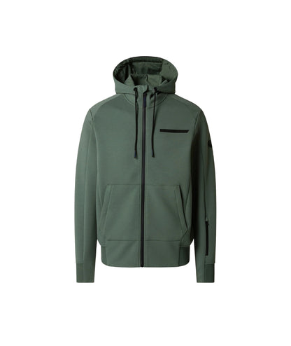 North Sails Felpa con Cappuccio in Scuba Full zip 691156_000 Verde