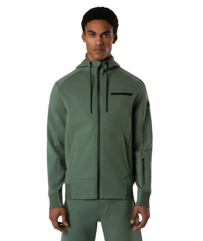 North Sails Felpa con Cappuccio in Scuba Full zip 691156_000 Verde