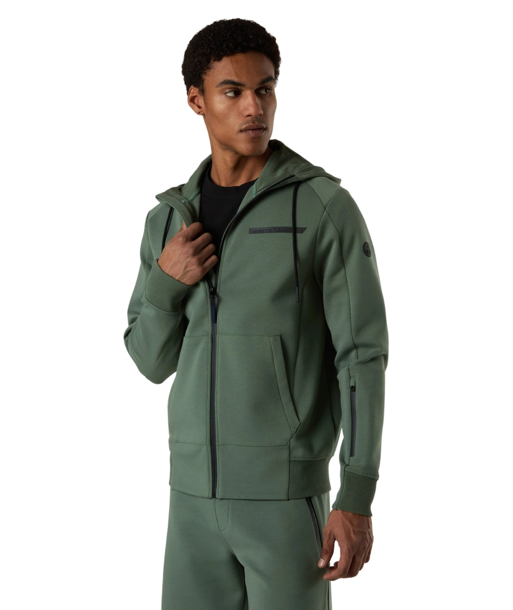 North Sails Felpa con Cappuccio in Scuba Full zip 691156_000 Verde