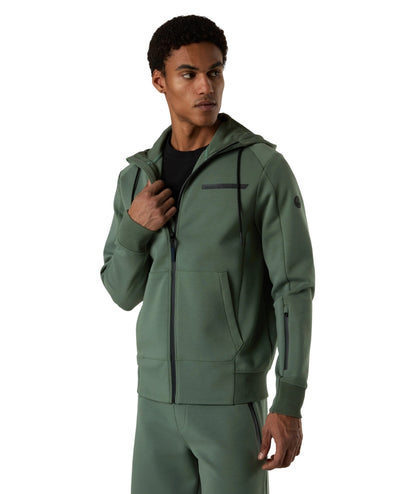 North Sails Felpa con Cappuccio in Scuba Full zip 691156_000 Verde