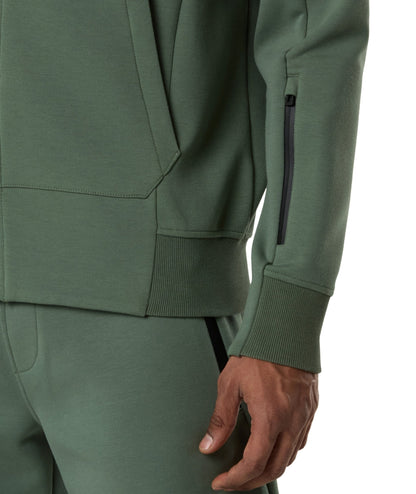 North Sails Felpa con Cappuccio in Scuba Full zip 691156_000 Verde