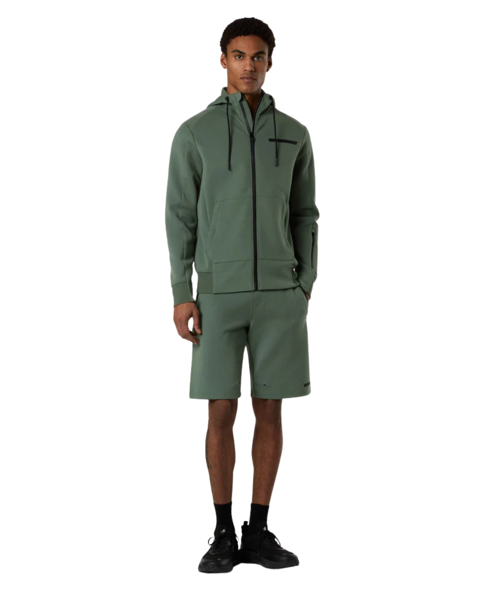 North Sails Felpa con Cappuccio in Scuba Full zip 691156_000 Verde