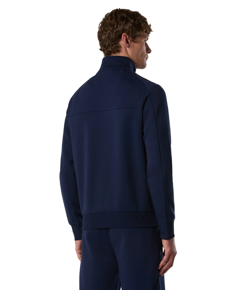 North Sails Felpa con Half Zip in Scuba 691155_000 Blu Navy