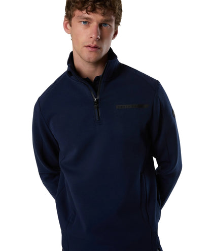 North Sails Felpa con Half Zip in Scuba 691155_000 Blu Navy