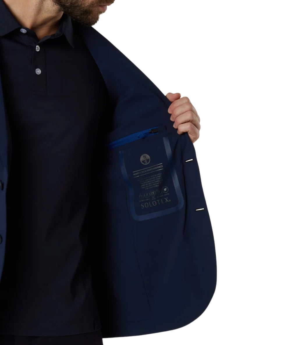 North Sails Giacca con Tasche in Solotex Blazer Windflex 603413_000 Blu Navy