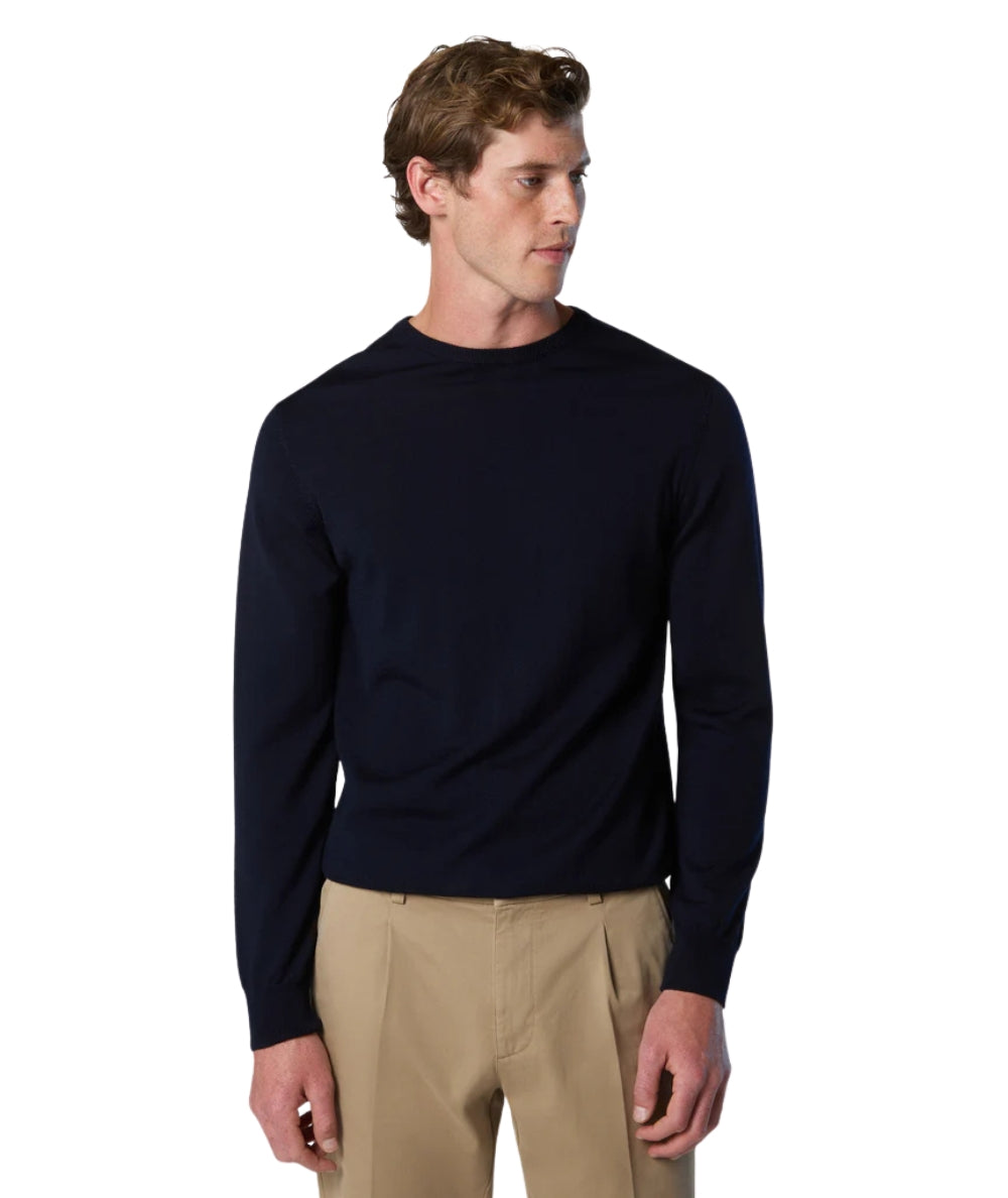 North Sails Maglione Girocollo Lana Merino 699156.000 Blu Navy