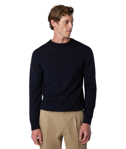 North Sails Maglione Girocollo Lana Merino 699156.000 Blu Navy
