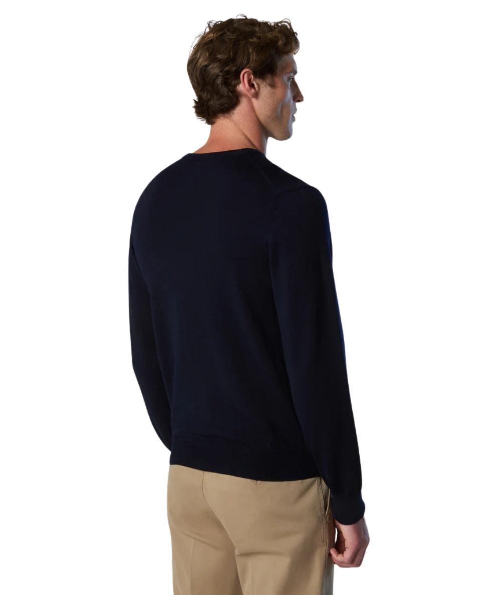 North Sails Maglione Girocollo Lana Merino 699156.000 Blu Navy