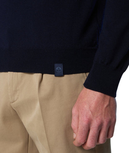 North Sails Maglione Girocollo Lana Merino 699156.000 Blu Navy