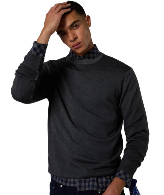 North Sails Maglione Girocollo in Lana 699587_000 Grigio Asfalto