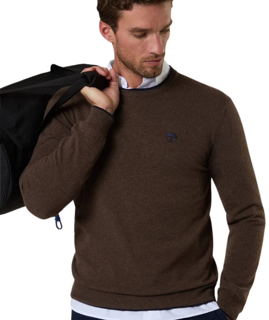 North Sails Maglione Girocollo in Misto Cashmere 699486_000 Marrone