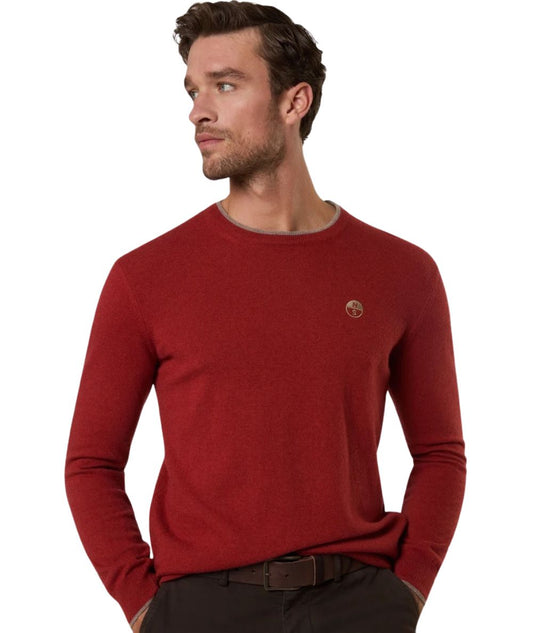 North Sails Maglione Girocollo in Misto Cashmere 699486_000 Ruggine