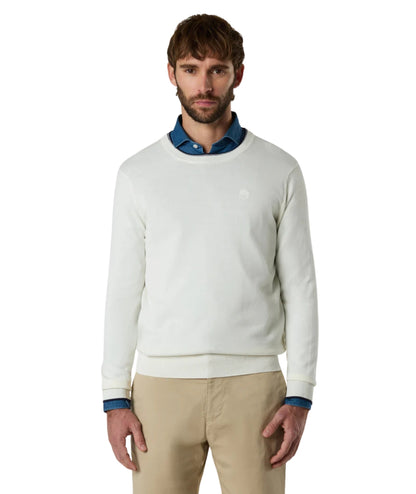 North Sails Maglione con Logo in Cotone 699227_000 Bianco