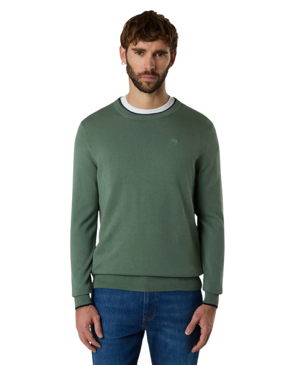 North Sails Maglione in Cotone con Logo 699227_000 Verde