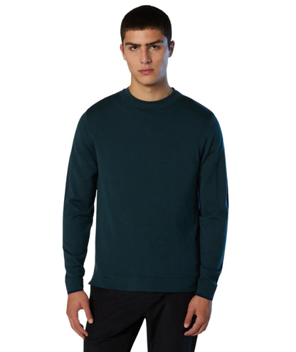 North Sails Maglione in Lana con Spacchi 699218.000 Verde Scuro