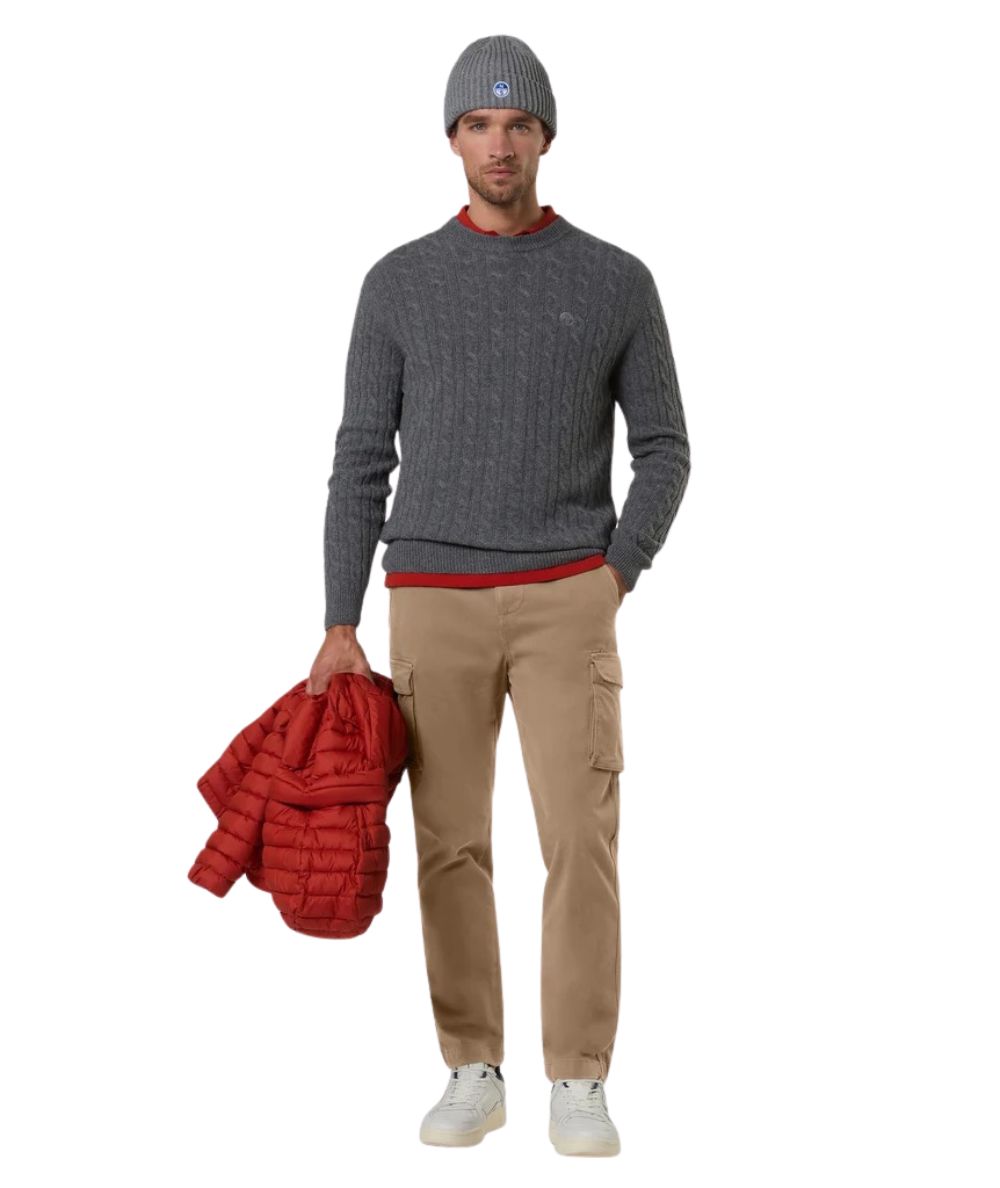 North Sails Pantaloni Cargo in Cotone America 673055_000 Beige