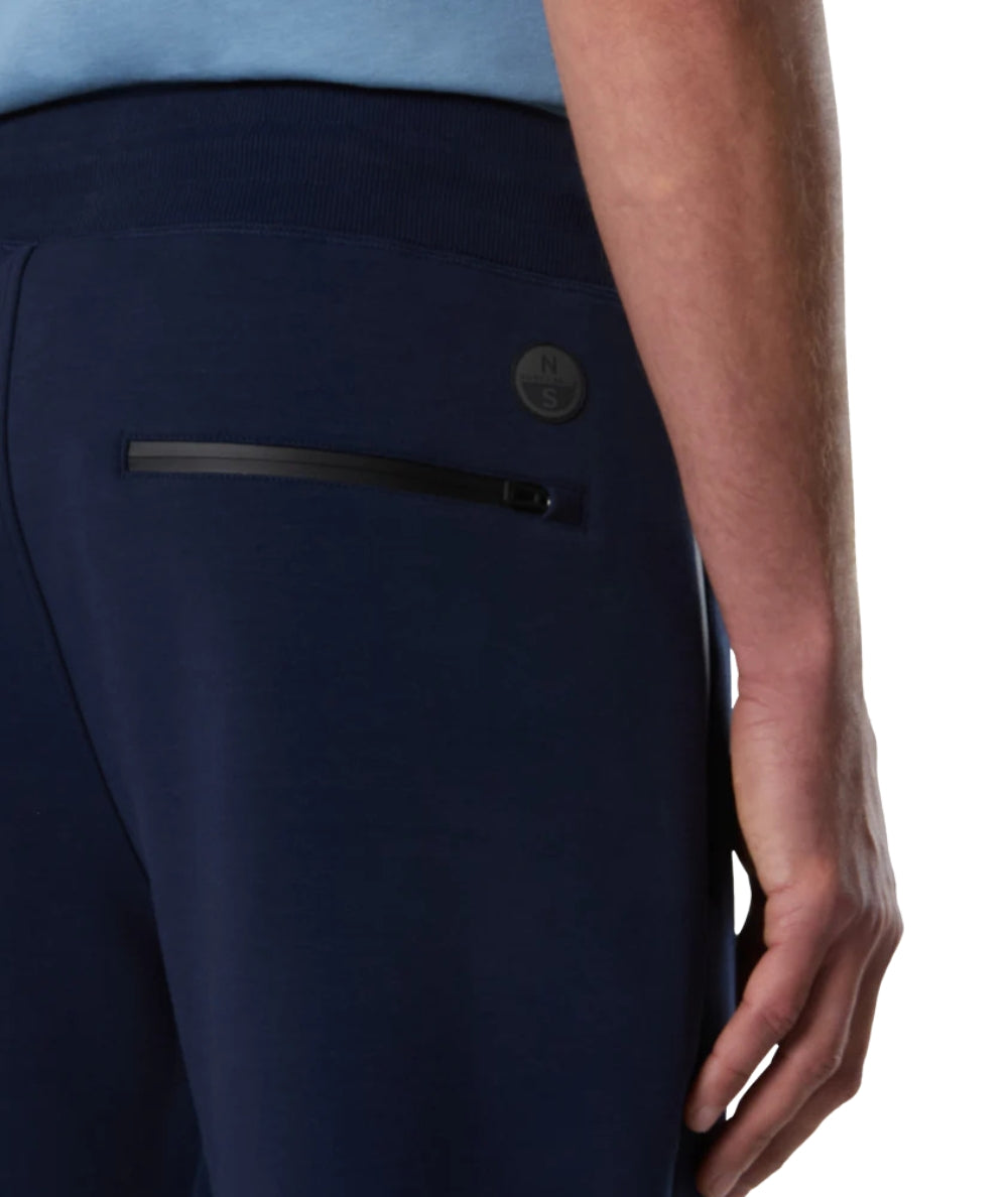 North Sails Pantaloni con Tasche in Felpa 673255_000 Blu Navy
