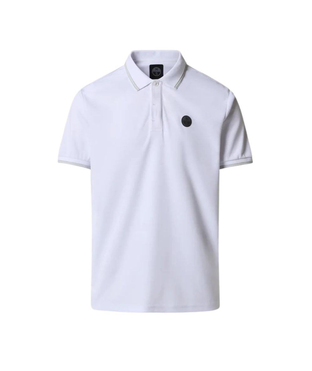 North Sails Polo con Logo in Piquet 692711_000 Bianco