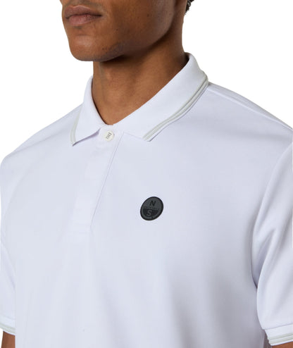 North Sails Polo con Logo in Piquet 692711_000 Bianco