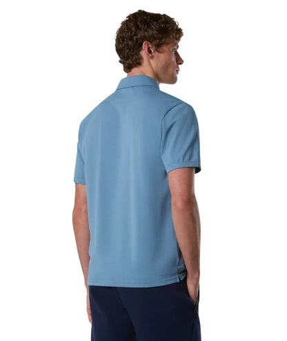 North Sails Polo con Maniche Corte in Piquet 692714_000 Azzurro Polvere