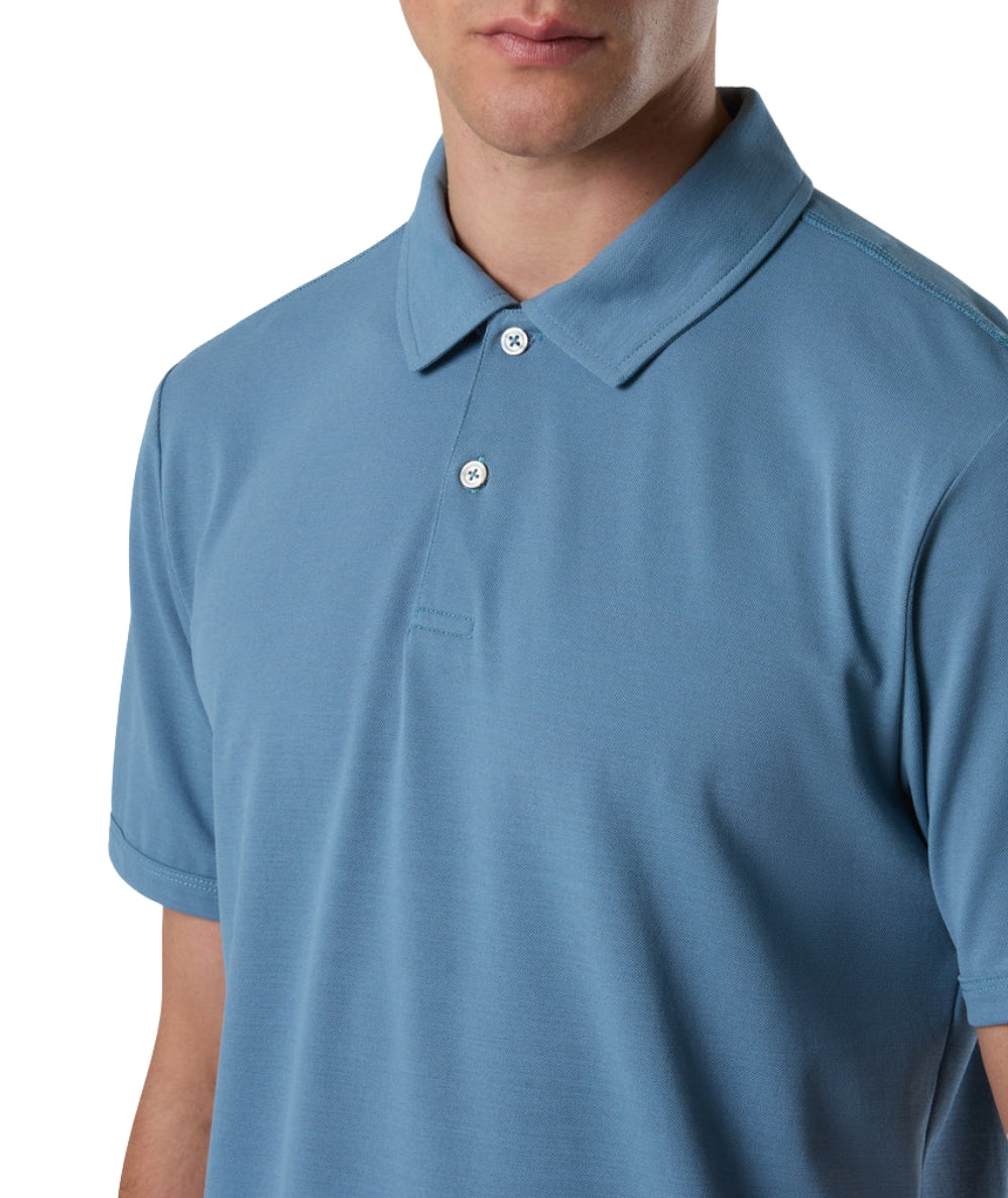 North Sails Polo con Maniche Corte in Piquet 692714_000 Azzurro Polvere