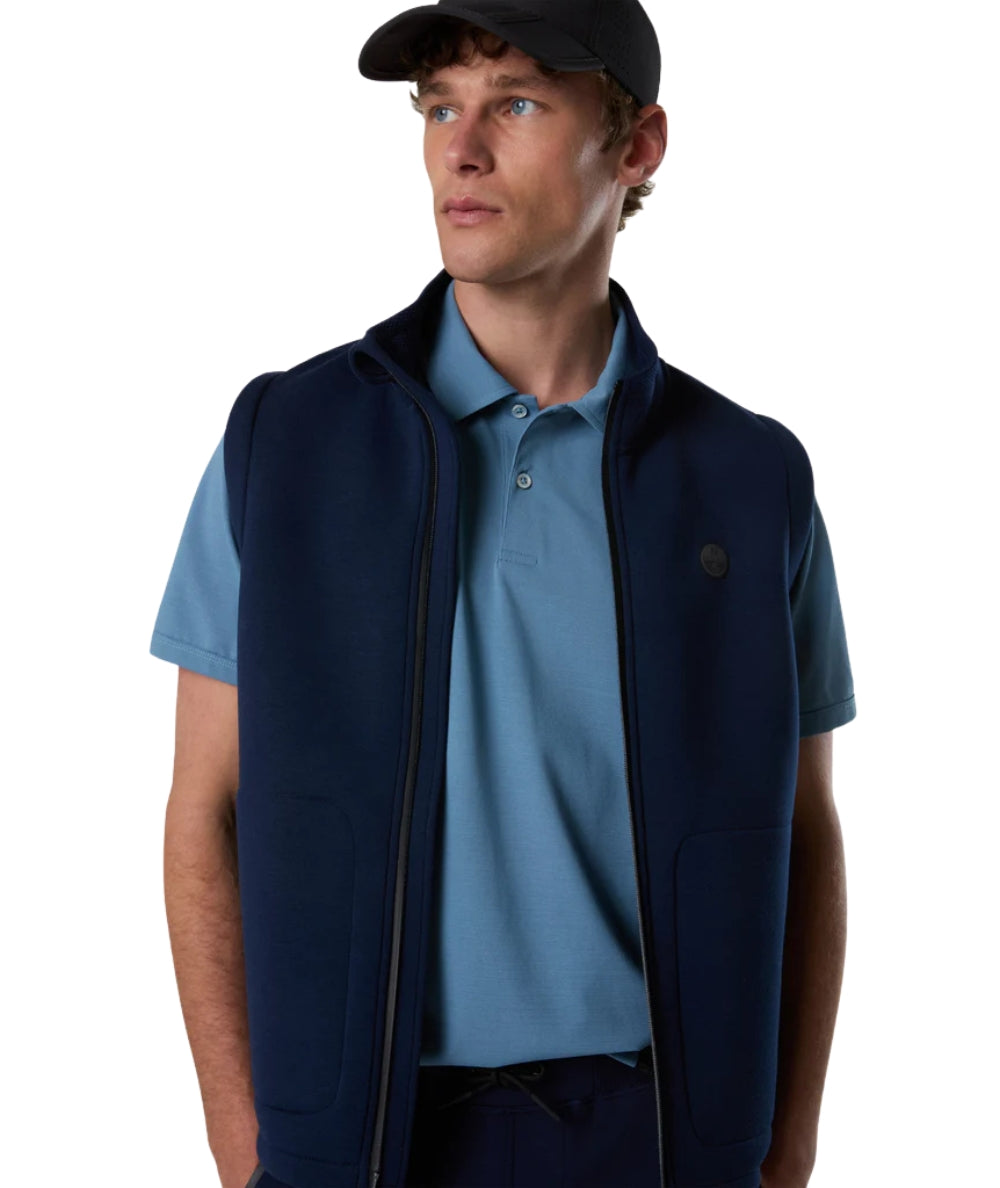 North Sails Polo con Maniche Corte in Piquet 692714_000 Azzurro Polvere