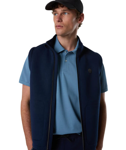 North Sails Polo con Maniche Corte in Piquet 692714_000 Azzurro Polvere