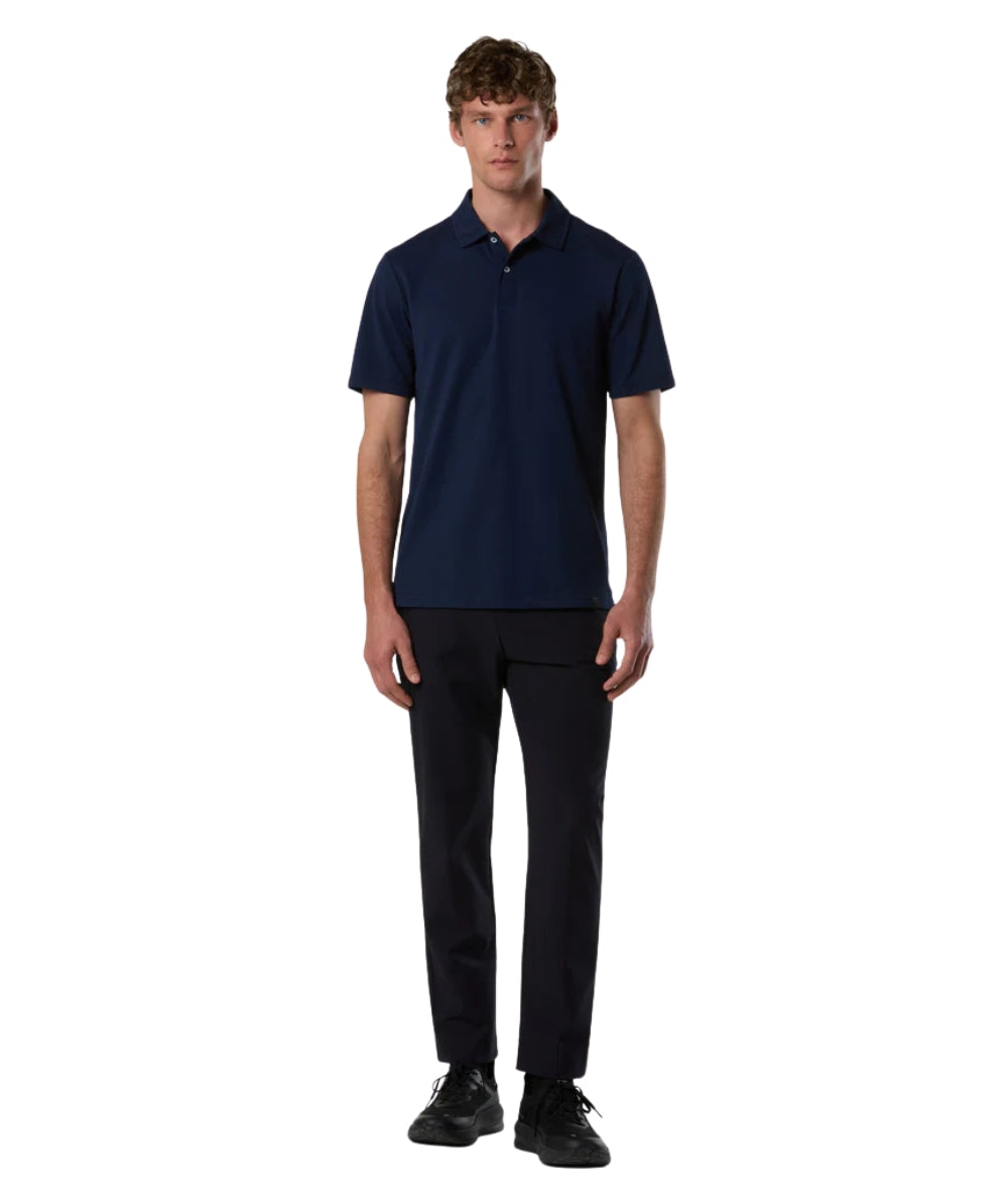 North Sails Polo con Maniche Corte in Piquet 692714_000 Blu Navy