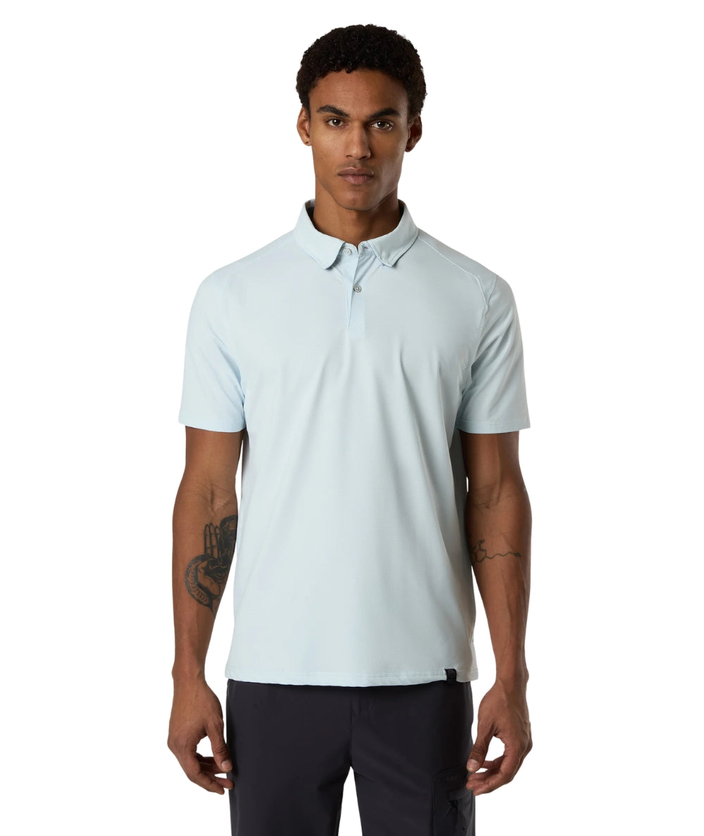 North Sails Polo con Motivo Jacquard in Nylon 692712_000 Bianco Azzurro