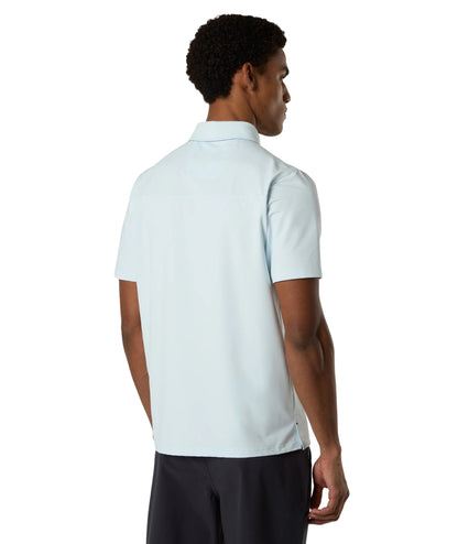 North Sails Polo con Motivo Jacquard in Nylon 692712_000 Bianco Azzurro 