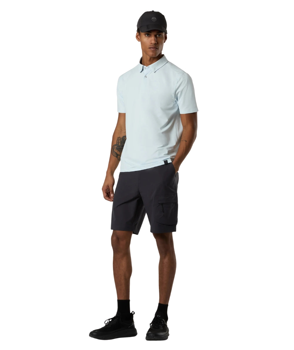 North Sails Polo con Motivo Jacquard in Nylon 692712_000 Bianco Azzurro