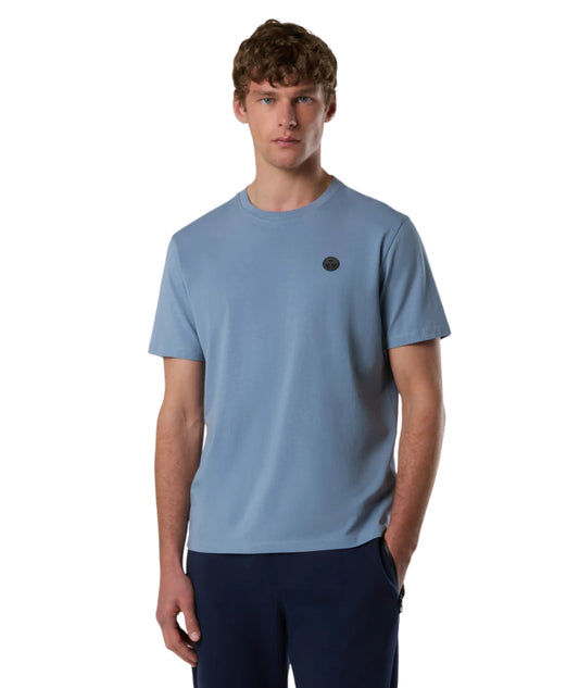North Sails T-shirt con Logo in Jersey 693156_000 Azzurro Polvere