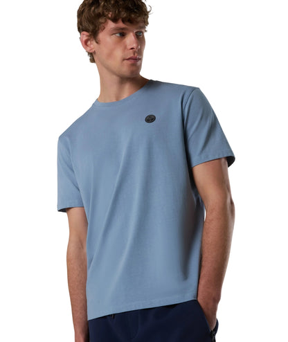 North Sails T-shirt con Logo in Jersey 693156_000 Azzurro Polvere