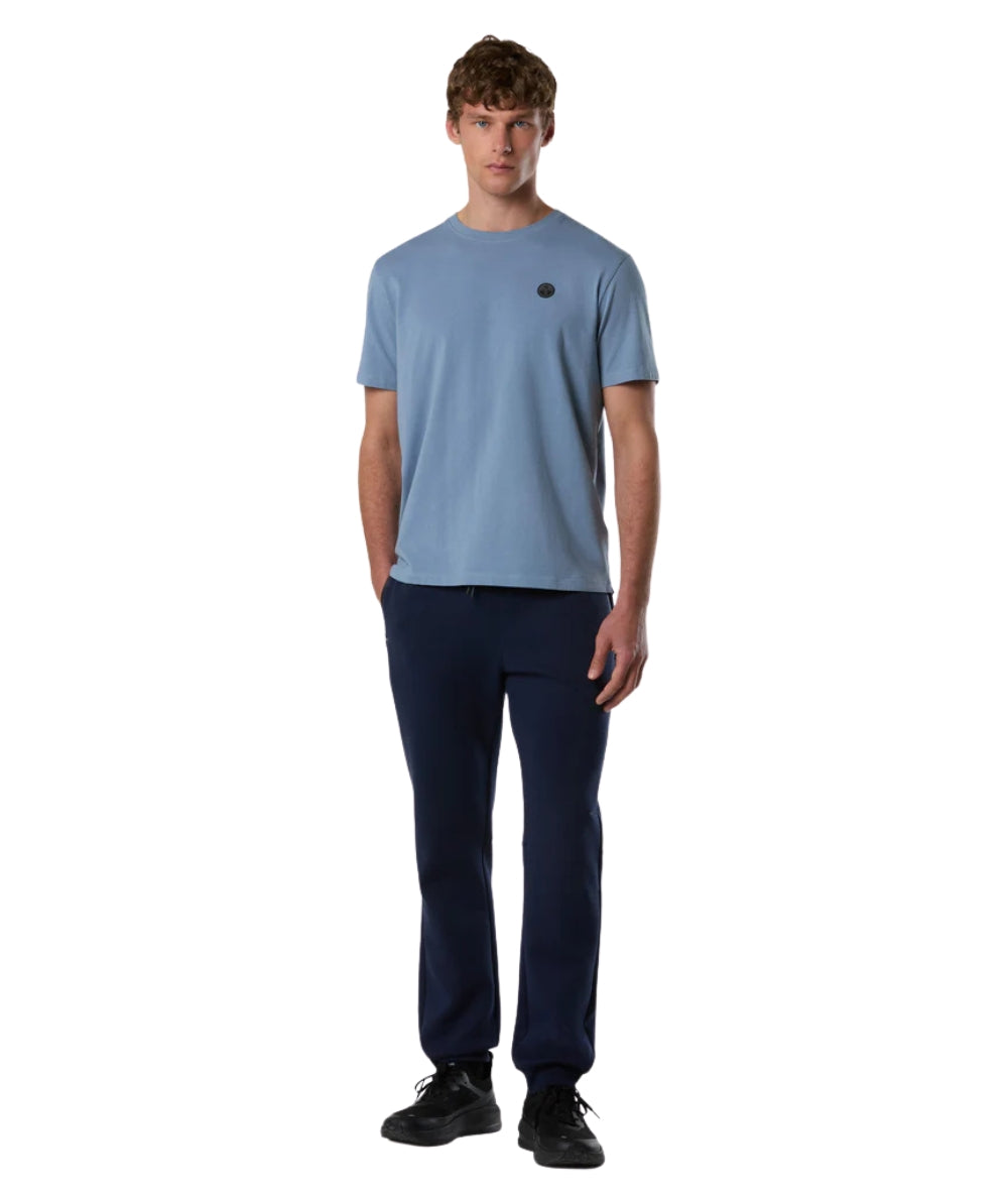 North Sails T-shirt con Logo in Jersey 693156_000 Azzurro Polvere