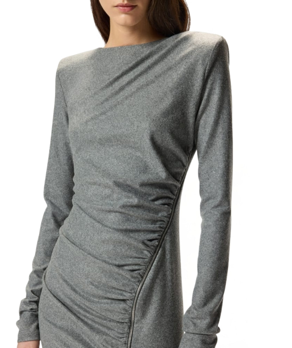 PINKO Abito Midi con Drappeggio ALMUNDENA Grigio