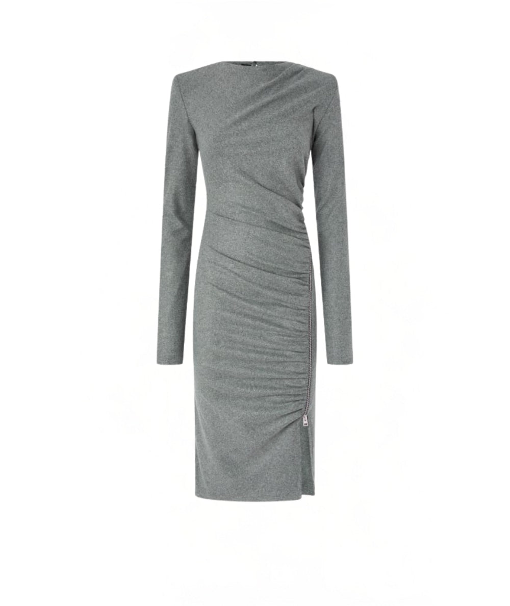 PINKO Abito Midi con Drappeggio ALMUNDENA Grigio