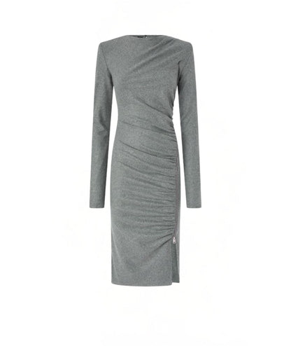 PINKO Abito Midi con Drappeggio ALMUNDENA Grigio