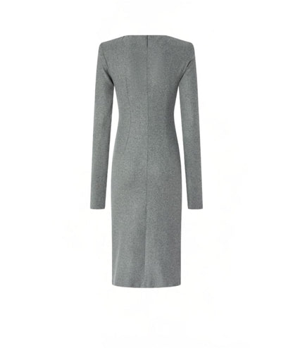 PINKO Abito Midi con Drappeggio ALMUNDENA Grigio