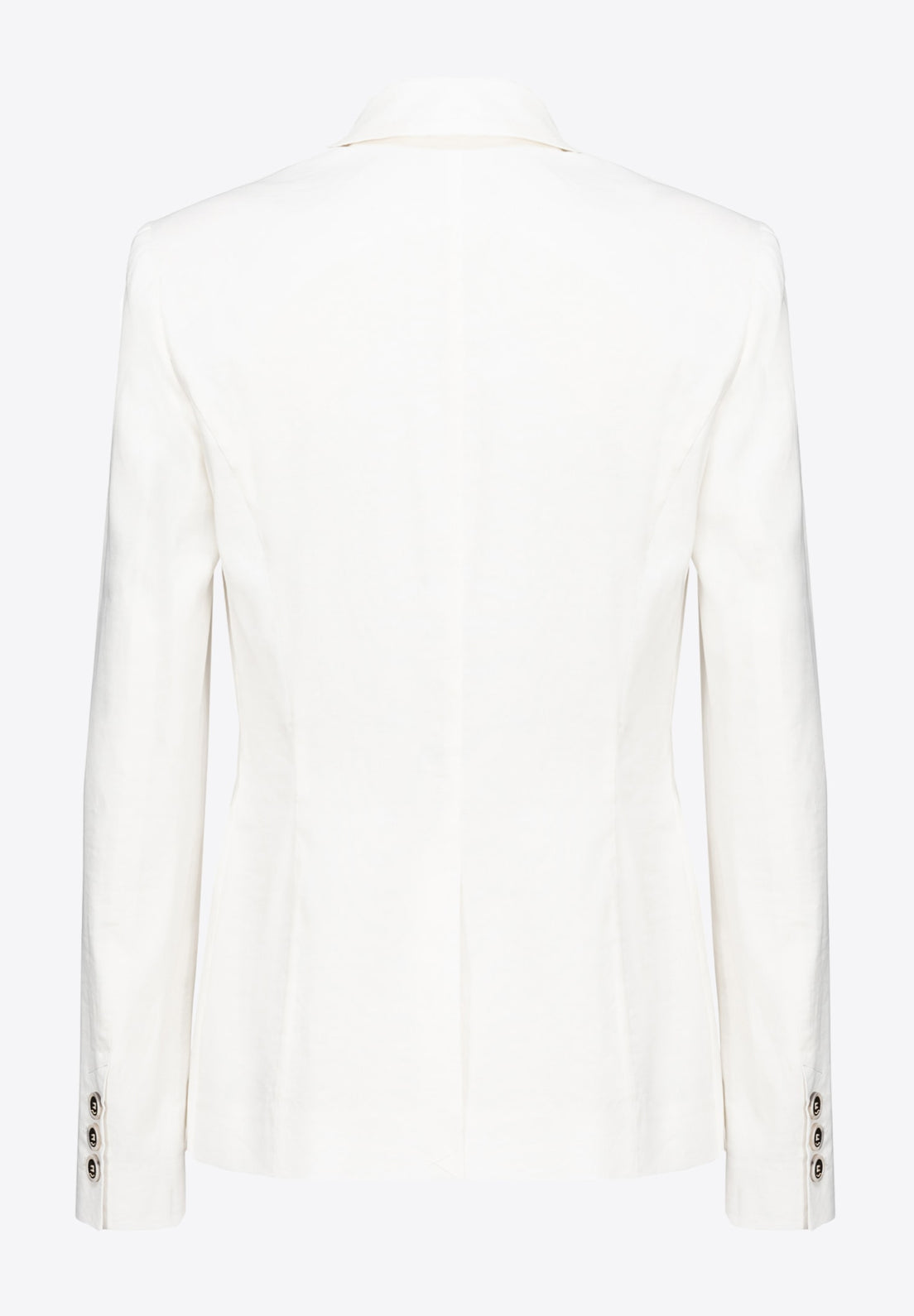 PINKO BLAZER MONOPETTO IN LINO STRETCH EQUILIBRATO BIANCO