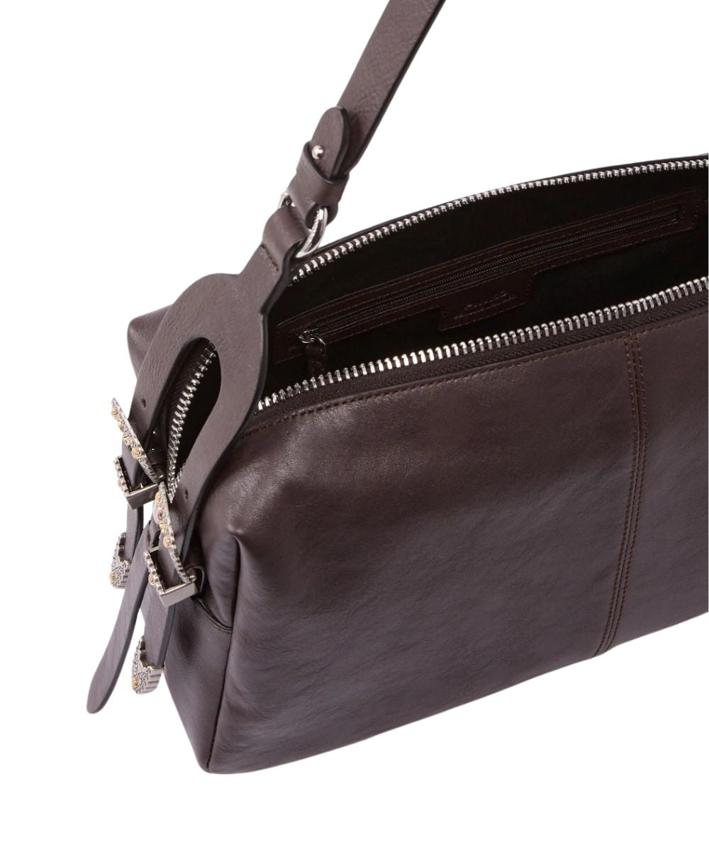 PINKO Borsa 24 Classic Vitello New Biker 106676-A2JG Marrone Marasca