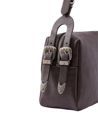 PINKO Borsa 24 Classic Vitello New Biker 106676-A2JG Marrone Marasca