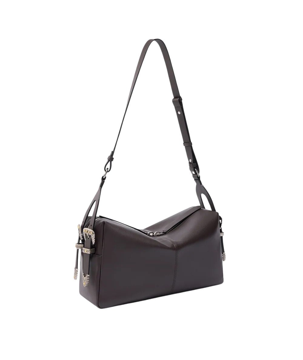 PINKO Borsa 24 Classic Vitello New Biker 106676-A2JG Marrone Marasca